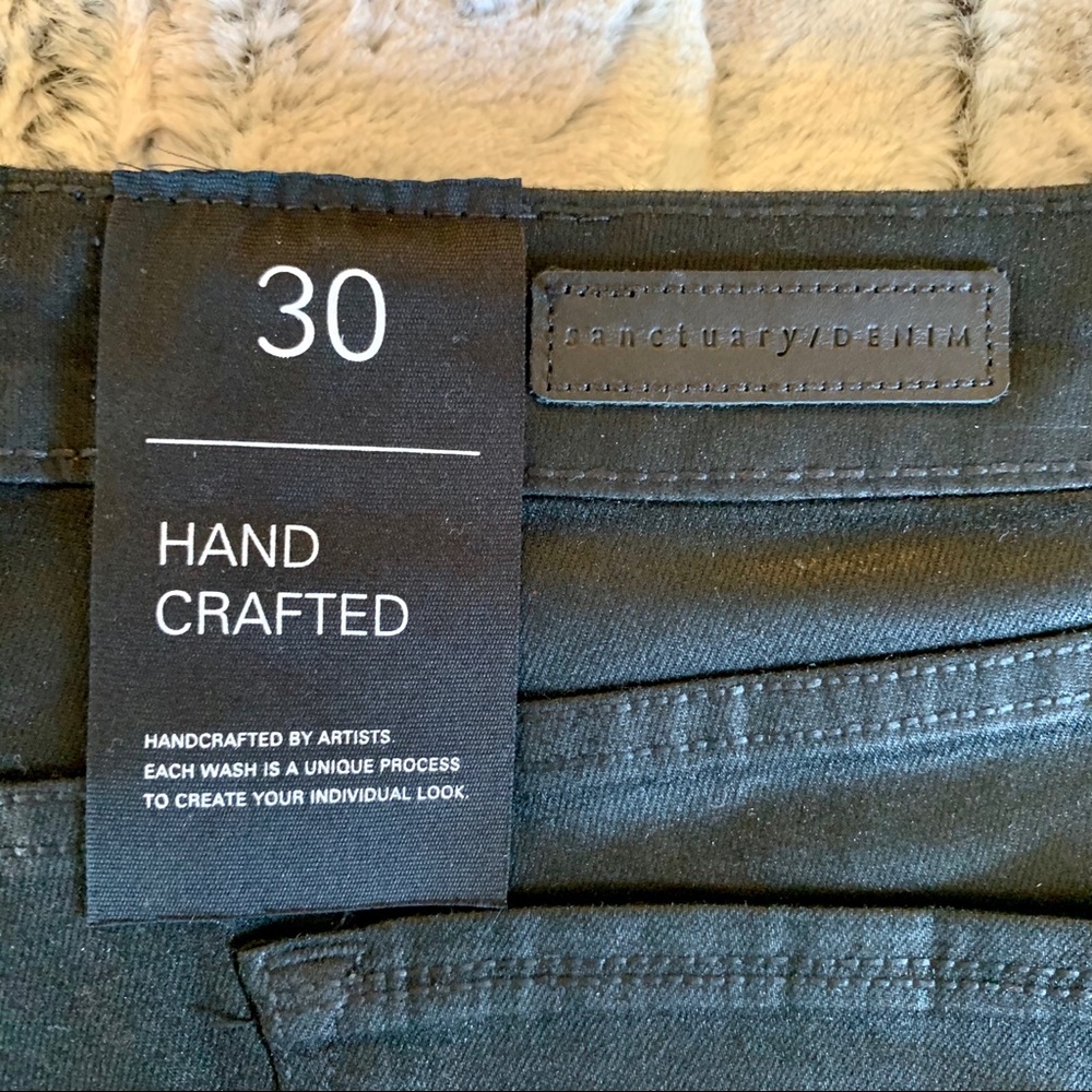 Black snake coated Sanctuary flare leg jeans - Picture 6 of 9